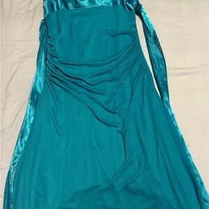Lux Strapless Teal Dress